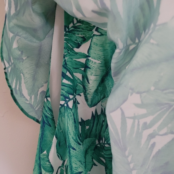 Gianni Bini Bright Green Ivory One Shoulder Pam The Breeze Dress Size Large - Picture 7 of 12